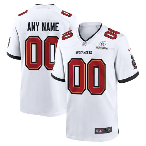 Tampa Bay Buccaneers 2023 Playoffs Patch Game Men Custom Jersey - White