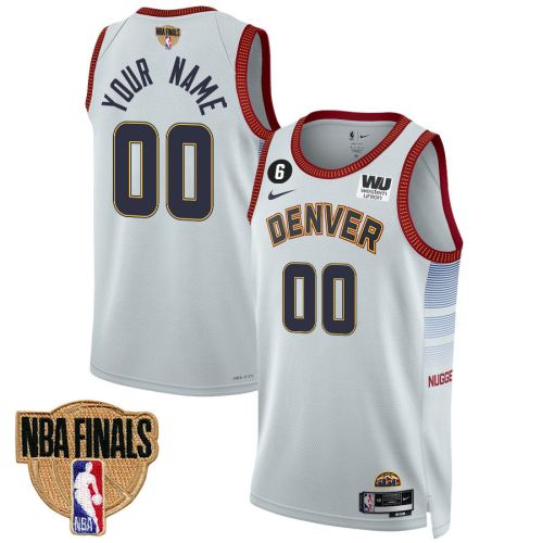 Custom 00 Denver Nuggets Final Champions 2023 Swingman Jersey - White