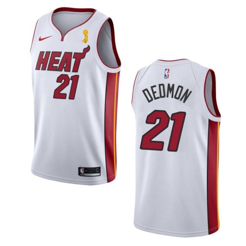 Miami Heat Dewayne Dedmon 21 Champions Cup 2023 Patch Jersey White