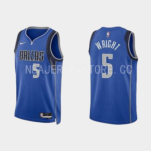 Dallas Mavericks 5 Moses Wright 2022-23 Icon Edition Royal Men Jersey