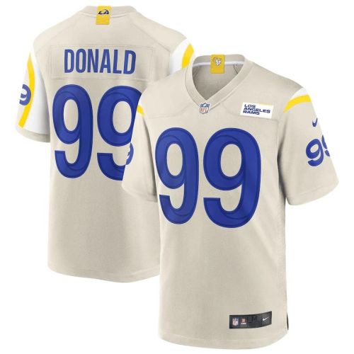 Aaron Donald 99 Los Angeles Rams Game Jersey - Bone