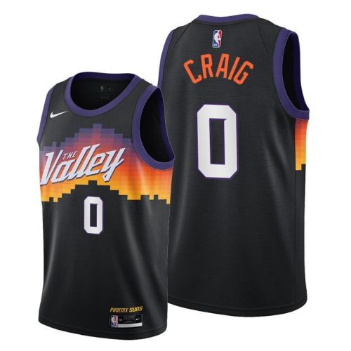 Torrey Craig 0 Phoenix Suns 2022 City Edition Black Jersey 75th Diamond Badge Jersey