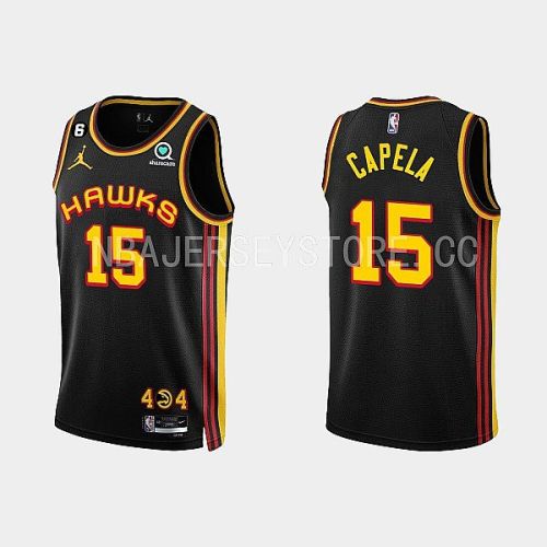 Atlanta Hawks Clint Capela 15 Black 2022-23 Statement Edition Men Jersey