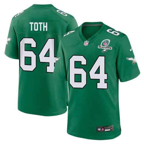 Brett Toth 64 Philadelphia Eagles 2023 Playoffs Patch Alternate Game Men Jersey - Kelly Green