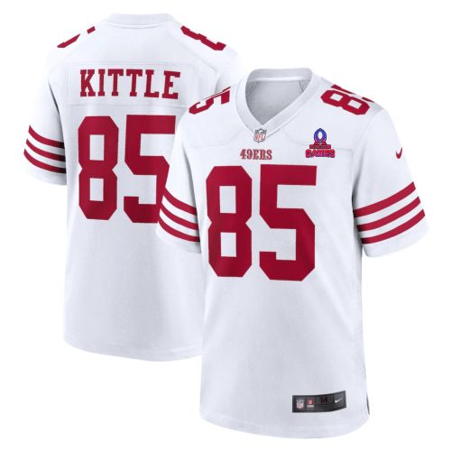 George Kittle 85 San Francisco 49ers 2024 Pro Bowl Patch Game Men Jersey - White