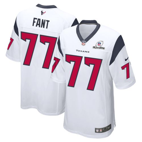 George Fant 77 Houston Texans 2023 Playoffs Patch Game Men Jersey - White