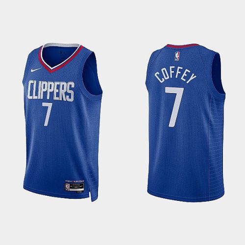 Los Angeles Clippers 7 Amir Coffey 2022-23 Icon Edition Blue Men Jersey