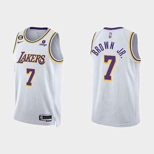 Los Angeles Lakers Troy Brown Jr. 7 2022-23 Association Edition White Men Jersey Swingman