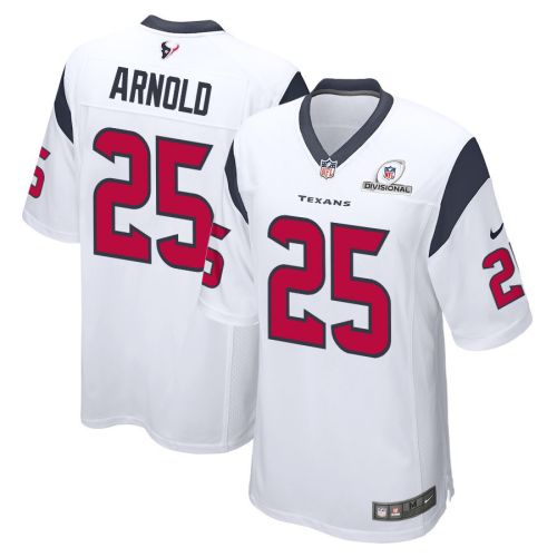 Grayland Arnold 25 Houston Texans 2024 Divisional Patch Game Men Jersey - White