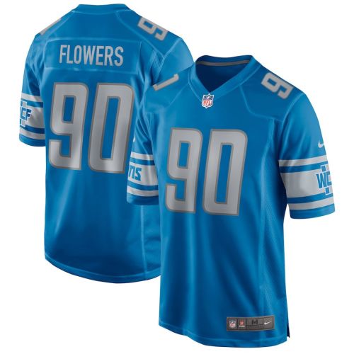 Trey Flowers 90 Detroit Lions Men Game Jersey - Blue