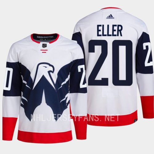 Lars Eller 20 Washington Capitals 2023 Jersey Stadium White Primegreen