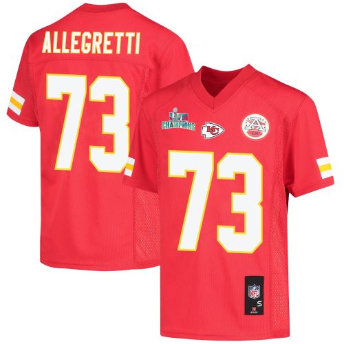 Nick Allegretti 73 Kansas City Chiefs Super Bowl LVII Champions Youth Game Jersey - Red