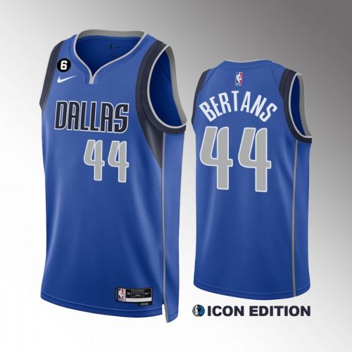 Dallas Mavericks Davis Bertans 44 Royal Icon Edition Jersey 2022-23 Swingman