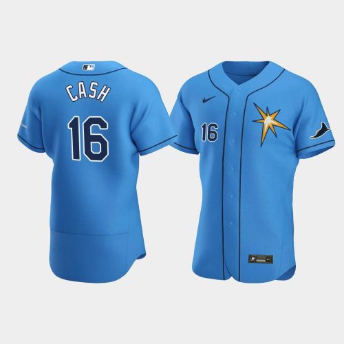 Men's Tampa Bay Rays Kevin Cash 16 Alternate Light Blue Jersey Jersey