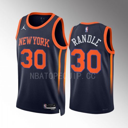 New York Knicks Julius Randle 30 2022-23 Statement Edition Navy Men Jersey Swingman