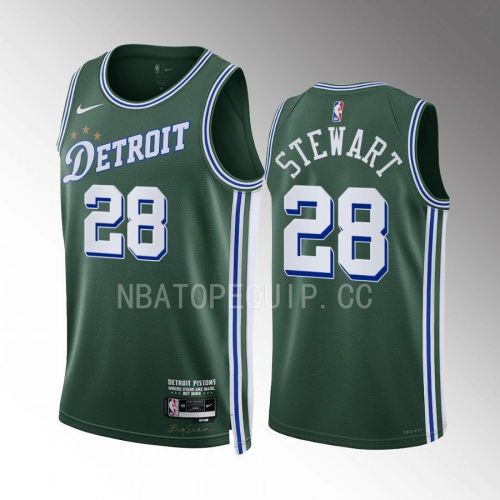 Isaiah Stewart 28 2022-23 Detroit Pistons Green City Edition Jersey Swingman