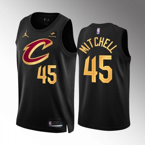 Donovan Mitchell 45 2022-23 Cleveland Cavaliers Black Statement Edition Jersey Swingman