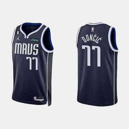 Dallas Mavericks 77 Luka Doncic 2022-23 Statement Edition Navy Men Jersey