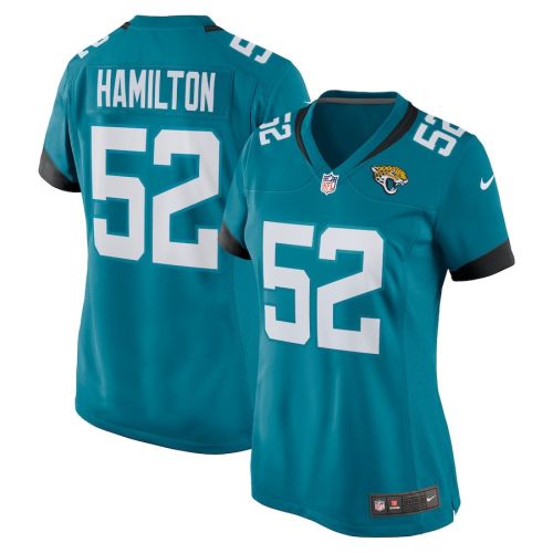 DaVon Hamilton 52 Jacksonville Jaguars Women's Game Jersey - Teal