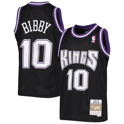 Mike Bibby Sacramento Kings Mitchell & Ness Youth 2001-02 Hardwood Classics Swingman Jersey - Black