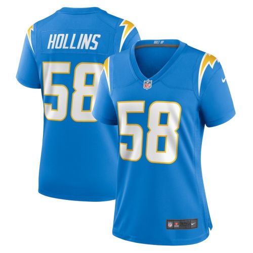 Justin Hollins 58 Los Angeles Chargers Game Women Jersey - Powder Blue