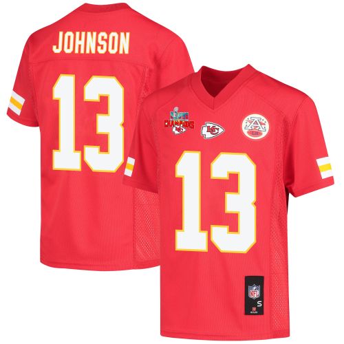 Nazeeh Johnson 13 Kansas City Chiefs Super Bowl LVII Champions 3 Stars Youth Game Jersey - Red