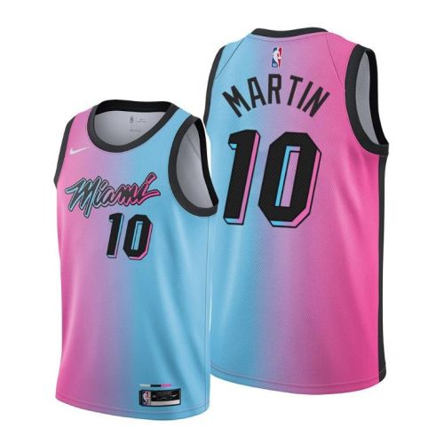 Caleb Martin 10 Miami Heat City Edition Blue Pink Jersey - Men Jersey