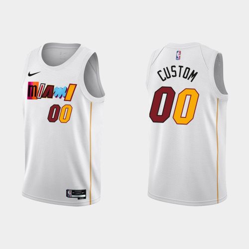 Miami Heat 00 Custom 2022-23 City Edition White Men Jersey