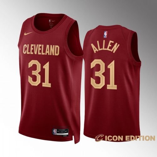 Cleveland Cavaliers Jarrett Allen 31 2022-23 Icon Edition Wine Jersey Swingman