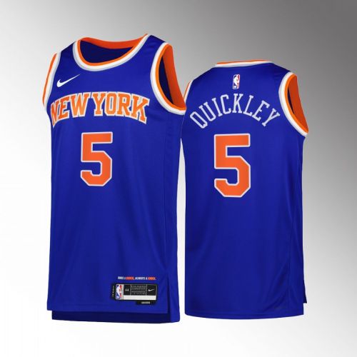 New York Knicks Immanuel Quickley 5 Blue Icon Edition Jersey 2022-23 Swingman