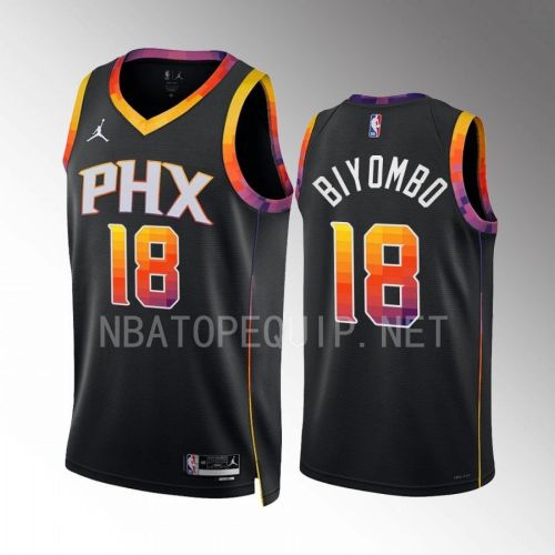 Bismack Biyombo 18 Phoenix Suns 2022-23 Statement Edition Black Jersey