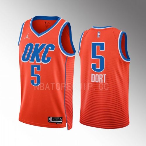 Luguentz Dort 5 Oklahoma City Thunder Orange Men Jersey 2022-23 Statement Edition Swingman