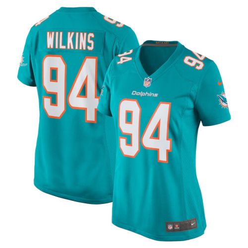 Christian Wilkins 94 Miami Dolphins Women Team Game Jersey - Aqua