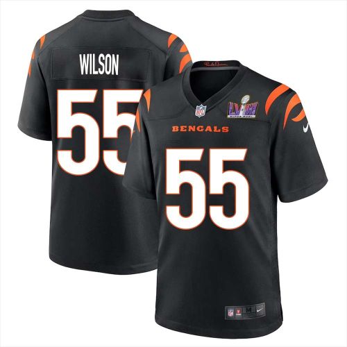 Logan Wilson 55 Cincinnati Bengals Super Bowl LVIII Men Home Limited Jersey - Black