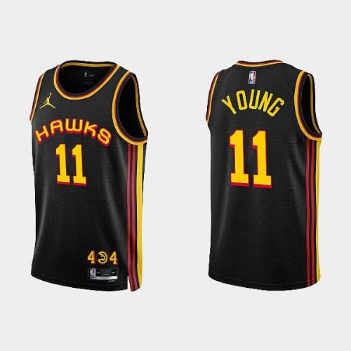 Atlanta Hawks 11 Trae Young 2022-23 Statement Edition Black Men Jersey