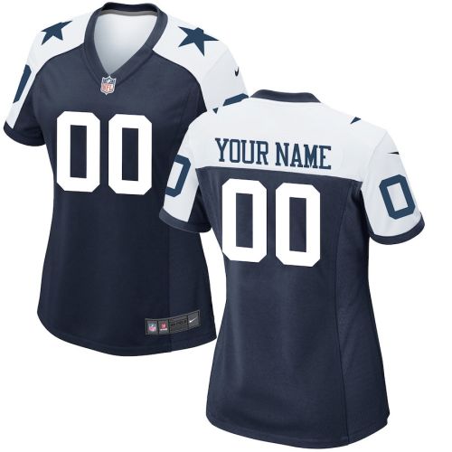 Dallas Cowboys Women's Alternate Custom 00 Game Jersey - Navy