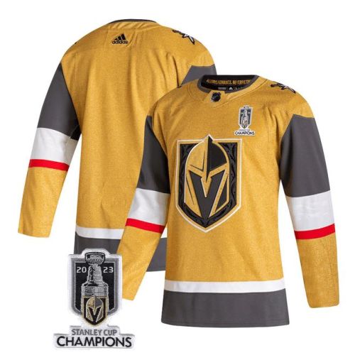 Vegas Golden Knights 2023 Stanley Cup Champions Patch Home Men Jersey - Gold