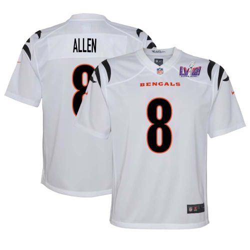 Brandon Allen 8 Cincinnati Bengals Super Bowl LVIII YOUTH Away Limited Jersey - White