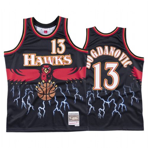 Bogdan Bogdanovic 13 Atlanta Hawks Black Lightning Jersey