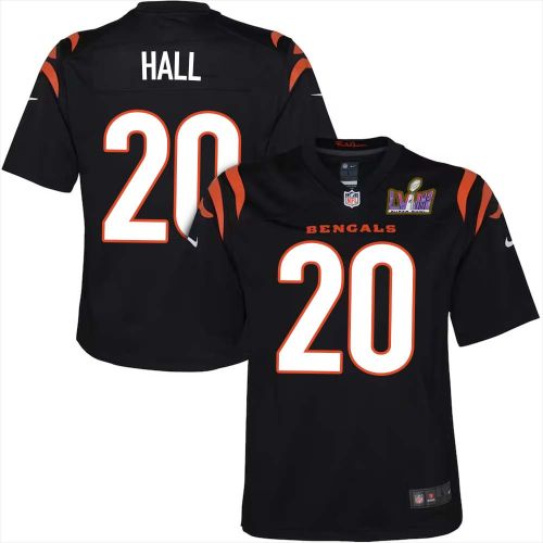 Leon Hall 20 Cincinnati Bengals Super Bowl LVIII YOUTH Home Limited Jersey - Black