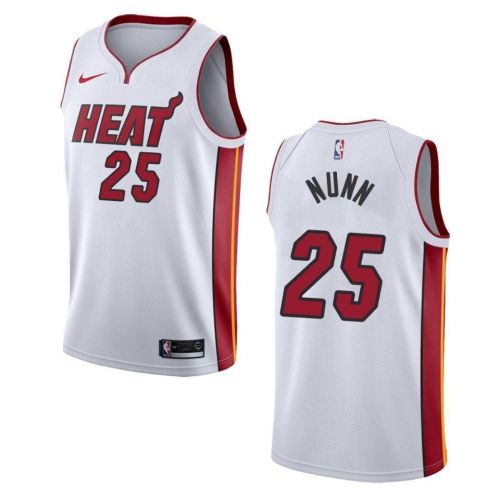 Men's Miami Heat 25 Kendrick Nunn Association Swingman Jersey - White