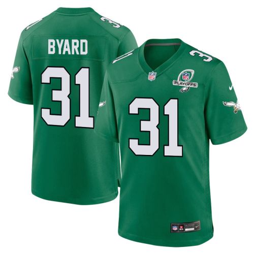 Kevin Byard 31 Philadelphia Eagles 2023 Playoffs Patch Alternate Game Men Jersey - Kelly Green