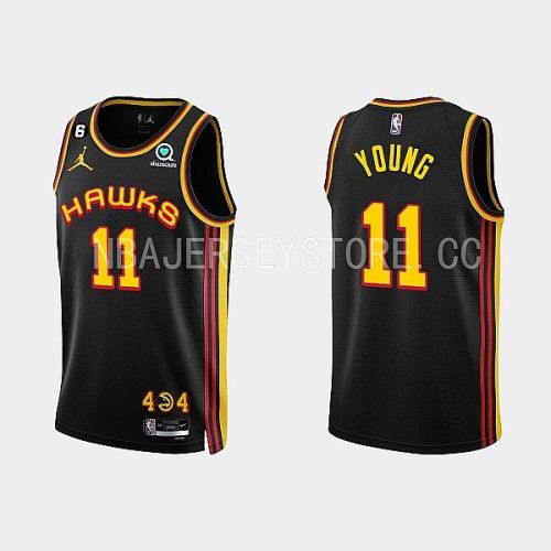 Atlanta Hawks Trae Young 11 Black 2022-23 Statement Edition Men Jersey