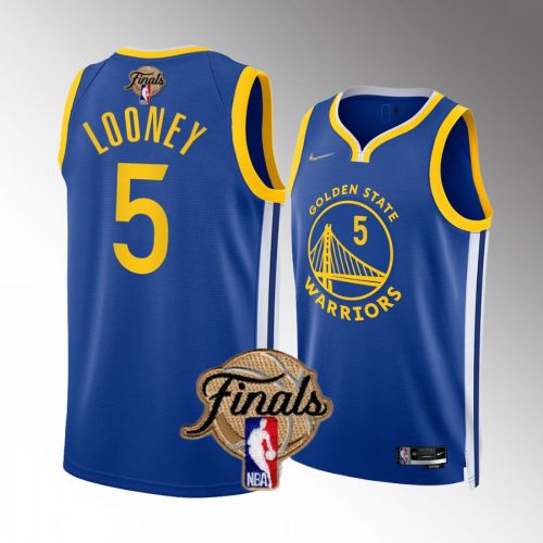 Kevon Looney Golden State Warriors 2022 Finals Jersey Royal 5 Diamond Badge Dub