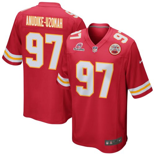 Felix Anudike-Uzomah 97 Kansas City Chiefs 2023 Playoffs Patch Game Men Jersey - Red