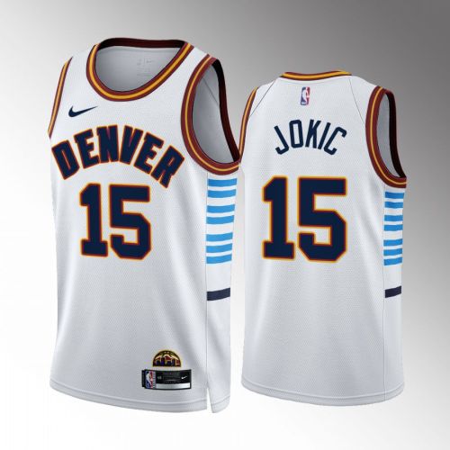 Nikola Jokic 15 2022-23 Denver Nuggets White City Edition Jersey Swingman