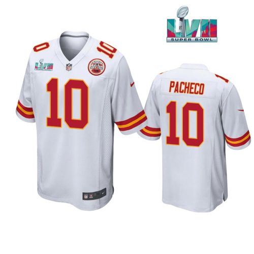 Isaih Pacheco 10 Kansas City Chiefs Super Bowl LVII White Men Game Jersey