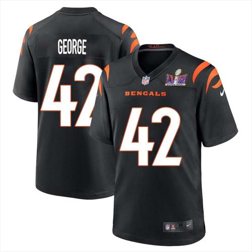 Allan George 42 Cincinnati Bengals Super Bowl LVIII Men Home Limited Jersey - Black