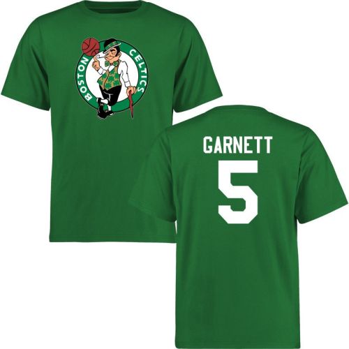 Boston Celtics Kevin Garnett 5 Green Net Number Retired T-Shirt