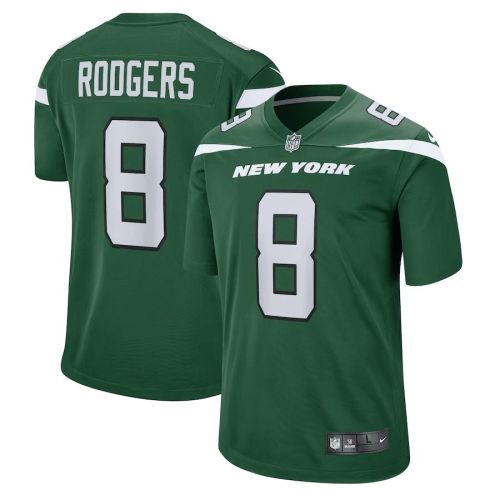 Aaron Rodgers 8 New York Jets Men Game Jersey - Gotham Green